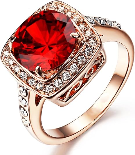 Impressive Ruby Halo Ring