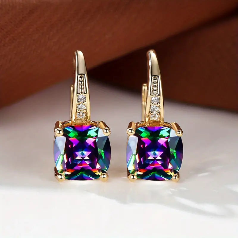 Hoop Earrings with Secret Stone