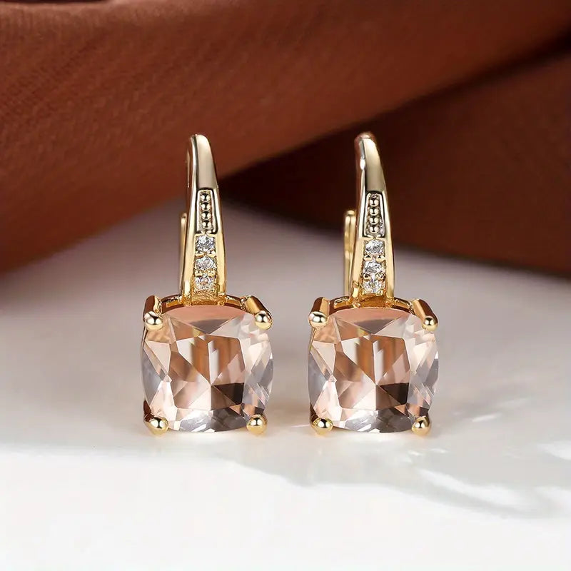 Hoop Earrings with Secret Sapphire Stone