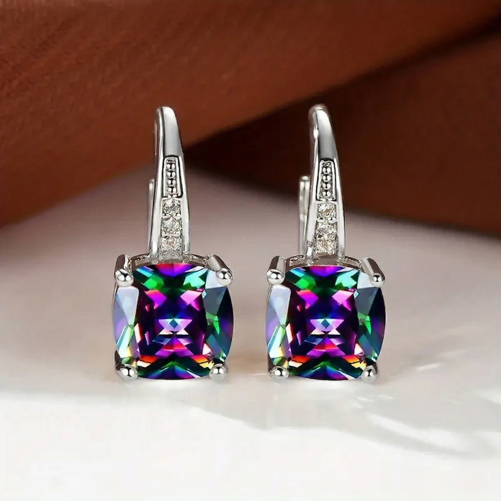 Hoop Earrings with Secret Stone