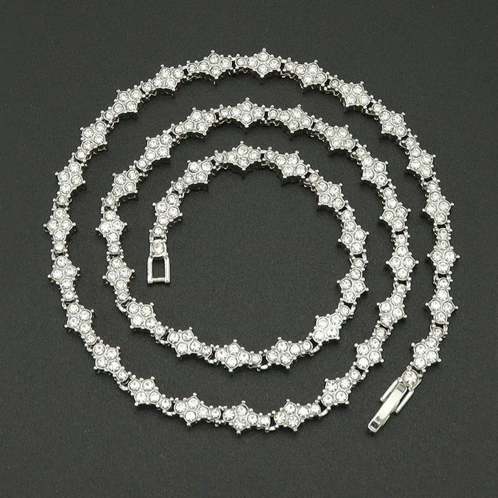 Classic Cluster Tennis Necklace