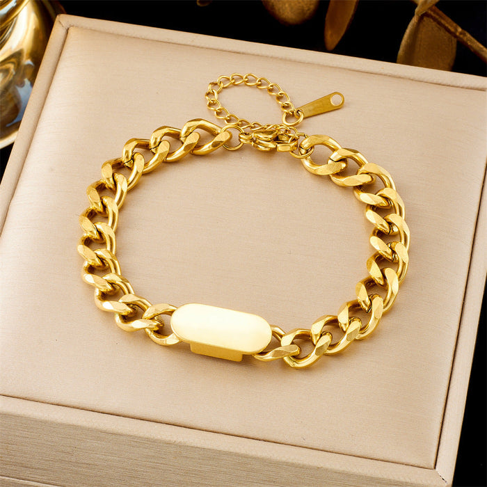 Cuban Link Bracelet with Plate