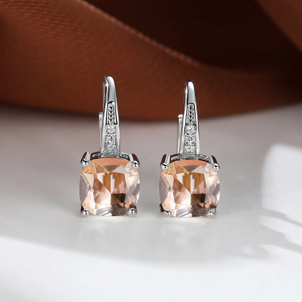 Hoop Earrings with Secret Stone