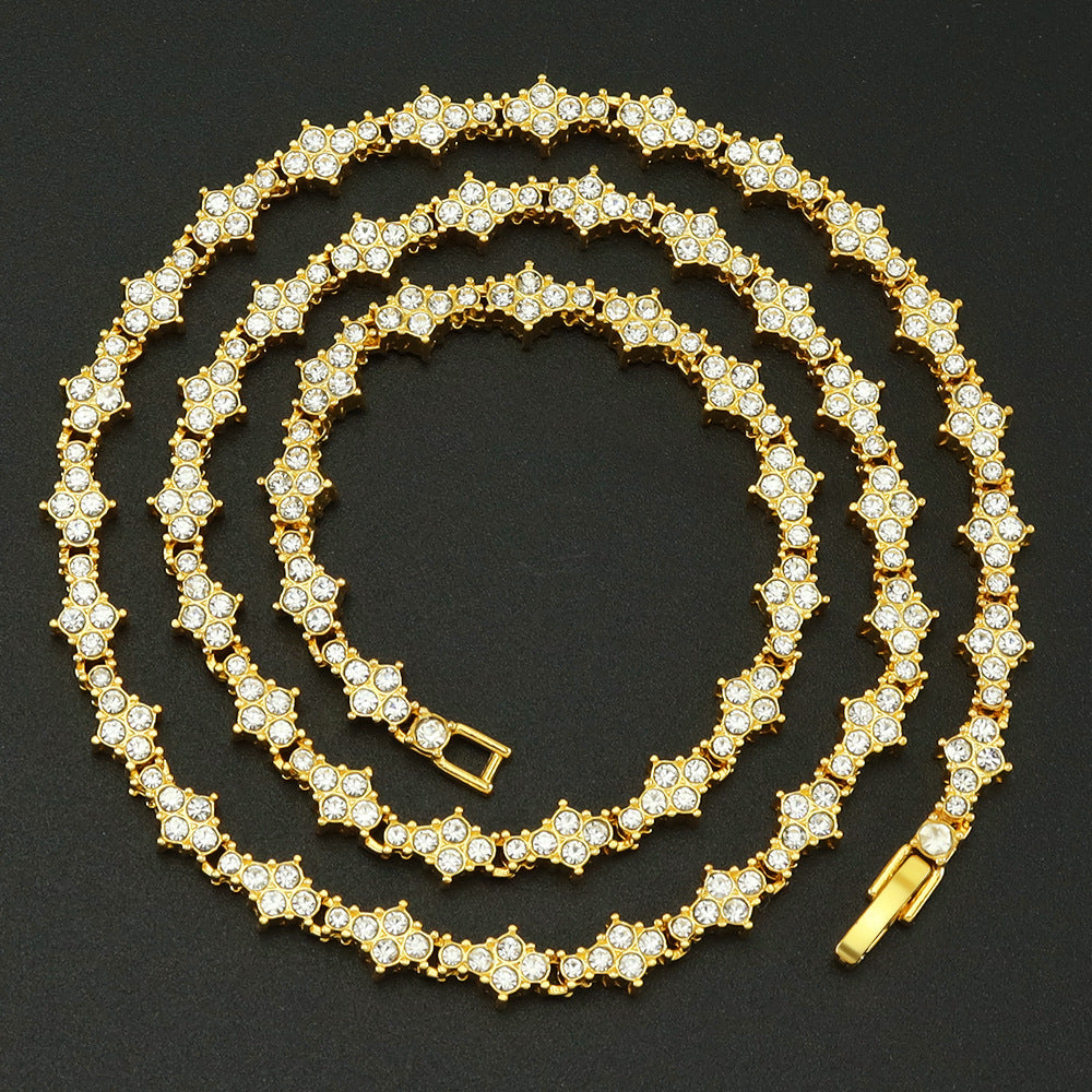 Classic Tennis Cluster Necklace