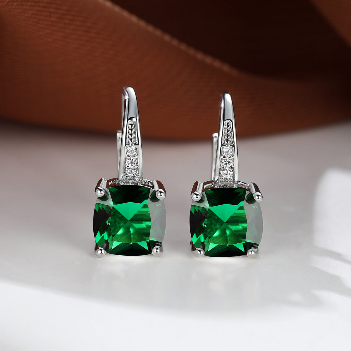 Hoop Earrings with Secret Stone