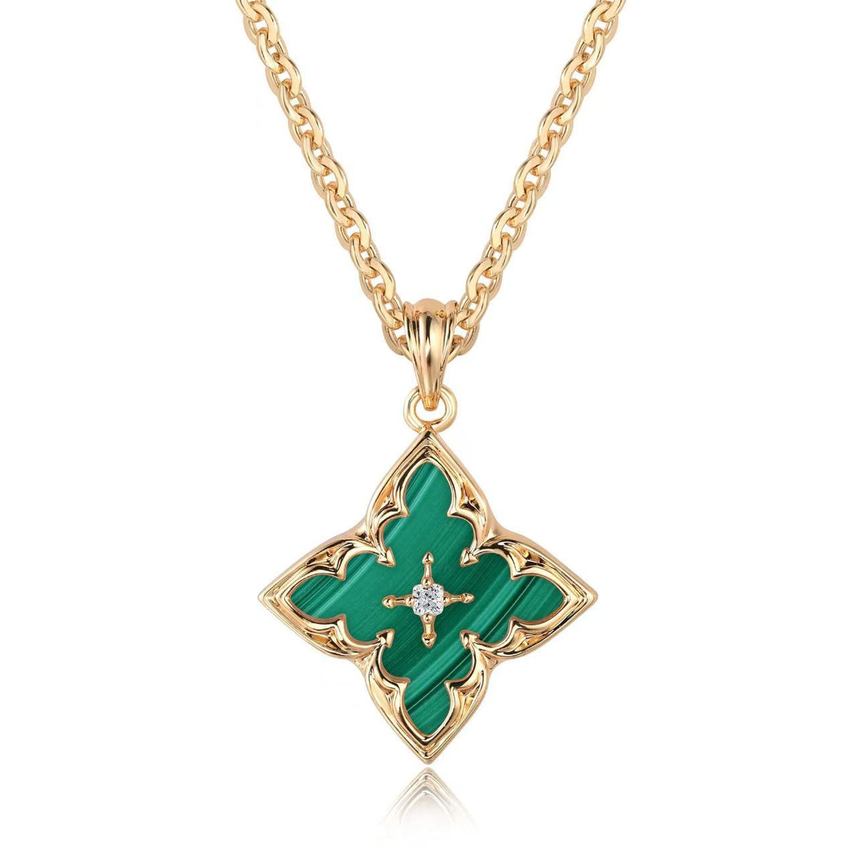 Brown Clover Pendant Necklace