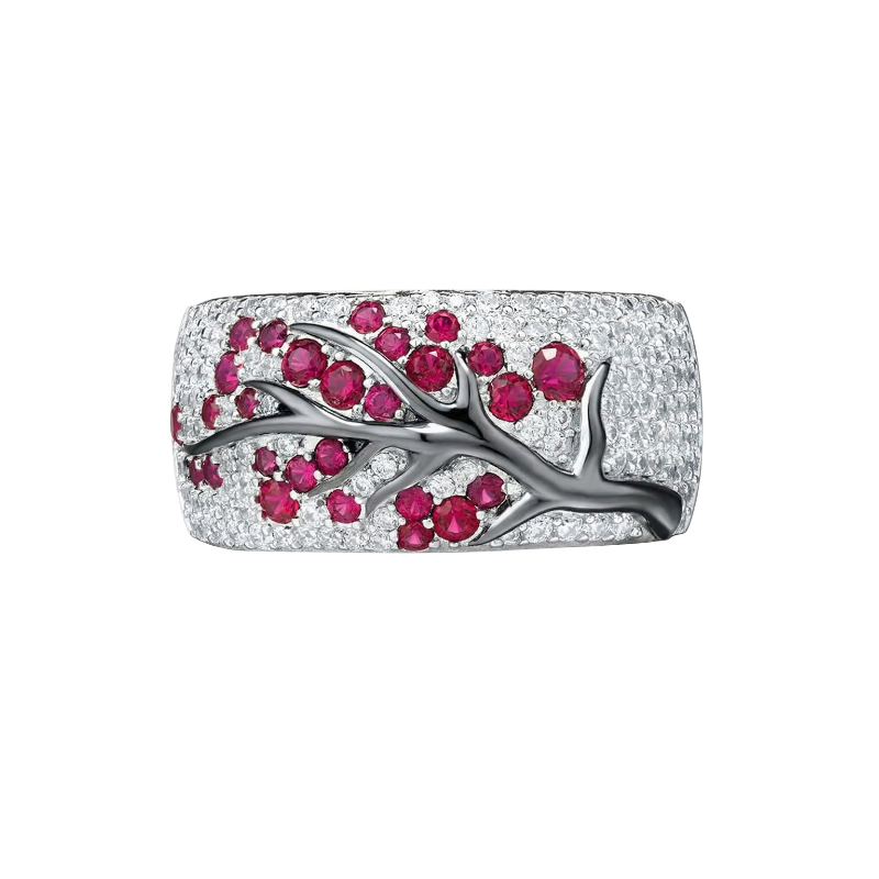Ruby Flower Tree Ring
