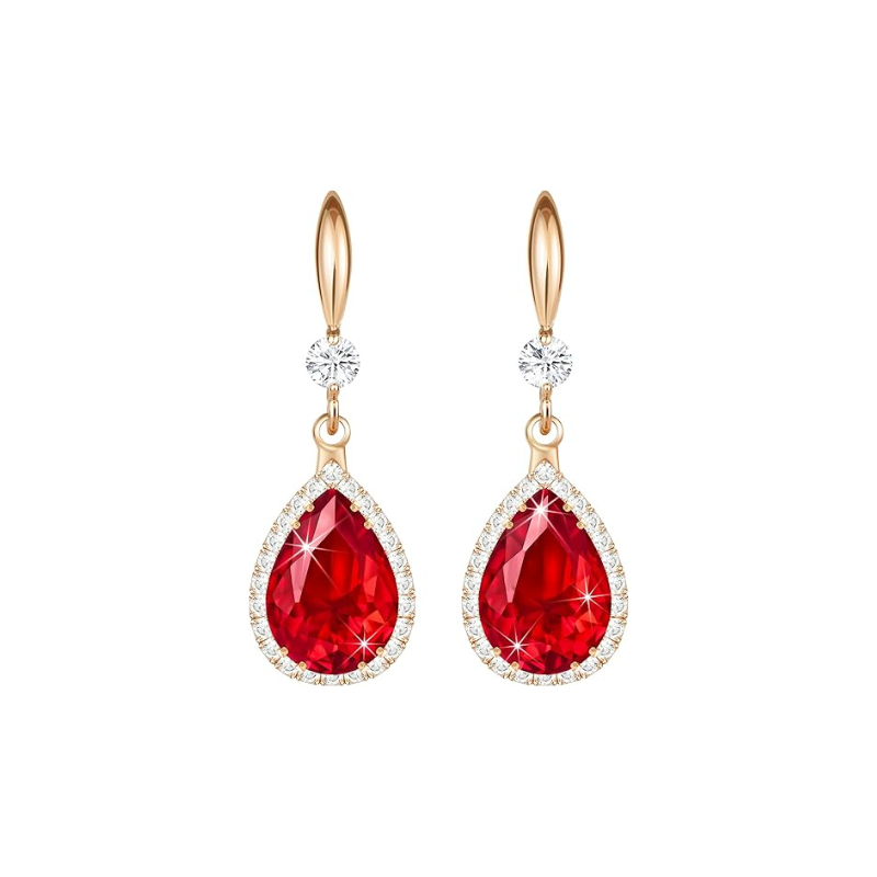 Tear Ruby Earrings