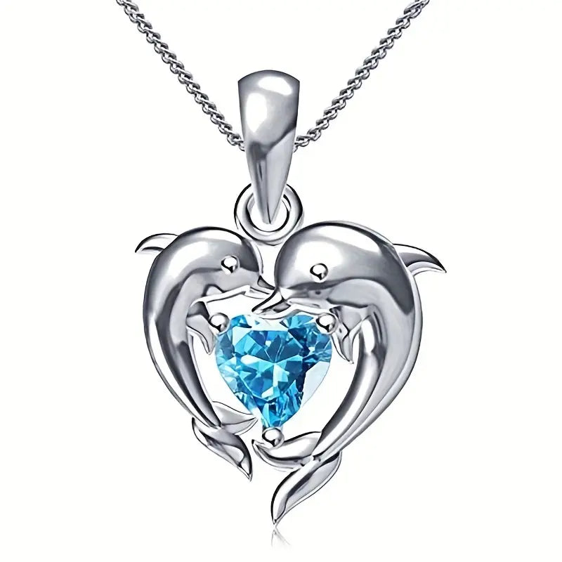 Ocean Heart Cufflink Necklace