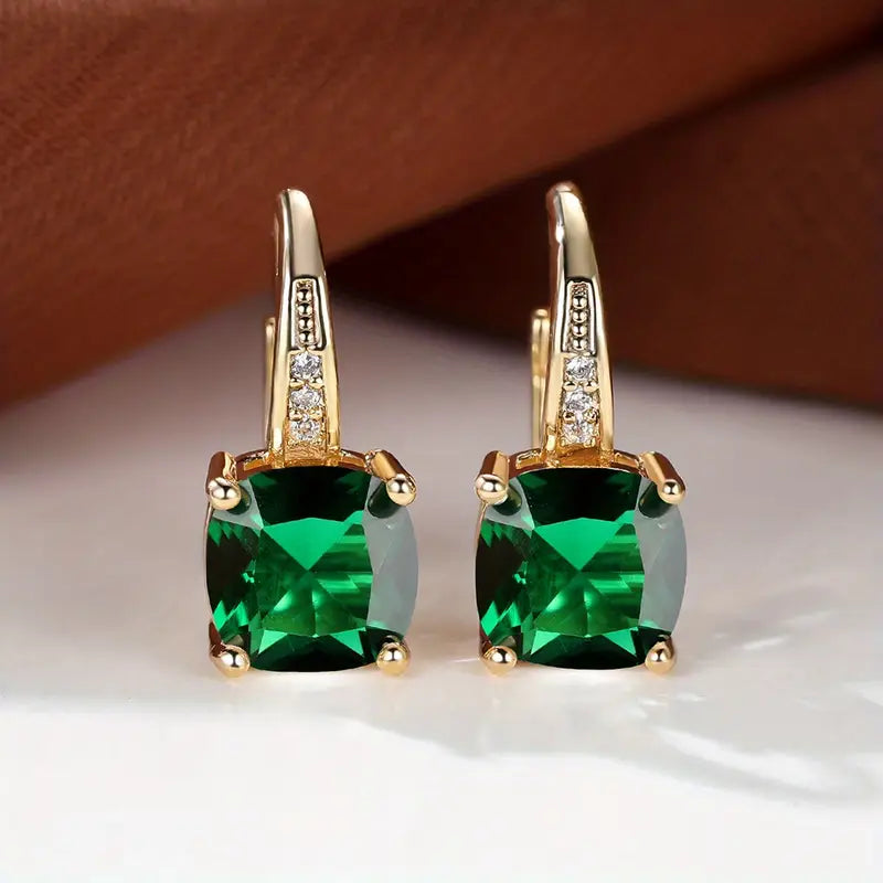 Hoop Earrings with Secret Stone